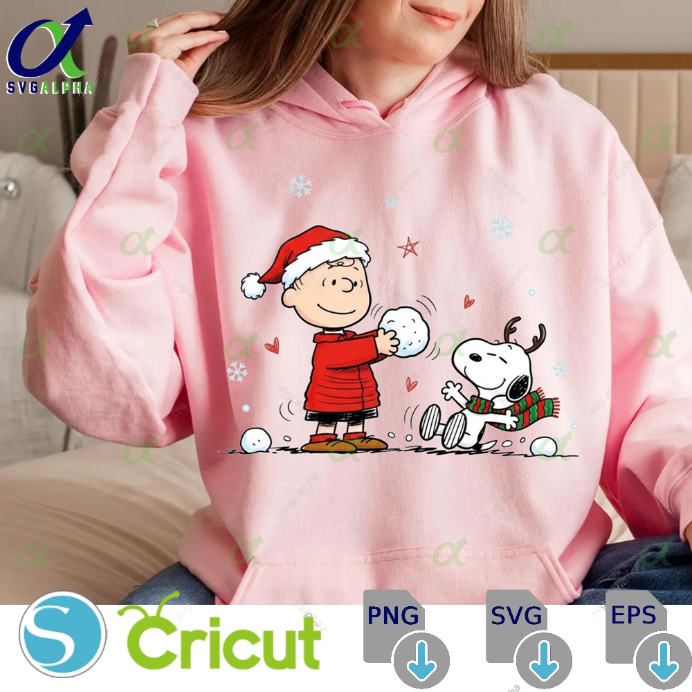 Snoopy Christmas Png Cute Cartoon Dog With Santa Hat Holiday Pet Sublimation Design Funny Christmas Svg